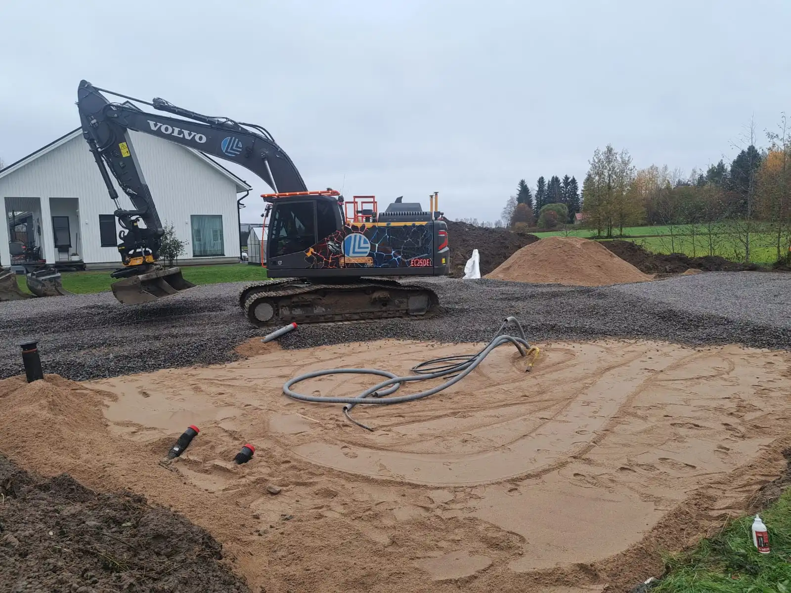 Omakotitalon pohjan rakentaminen